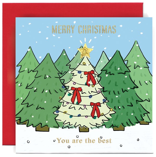 "Christmas trees in snow" Card | Susan O'Hanlon