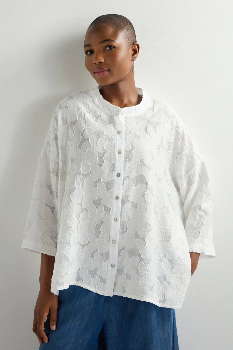 Etched Floral Viscose Shirt | Sahara