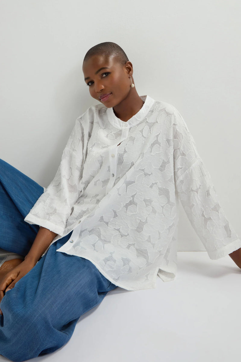 Etched Floral Viscose Shirt | Sahara