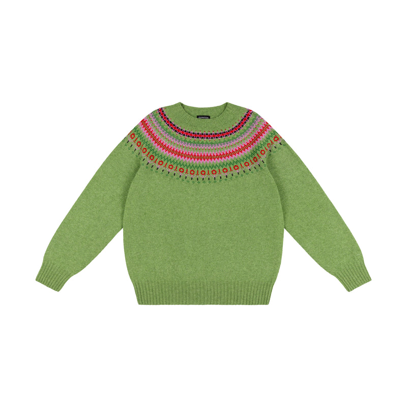 Foliage Green Fairisle Jumper | Quinton + Chadwick