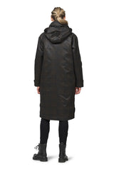 Land01 Dark Brown Check Padded Raincoat | Ilse Jacobsen Hornbæk