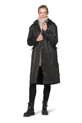 Land01 Dark Brown Check Padded Raincoat | Ilse Jacobsen Hornbæk