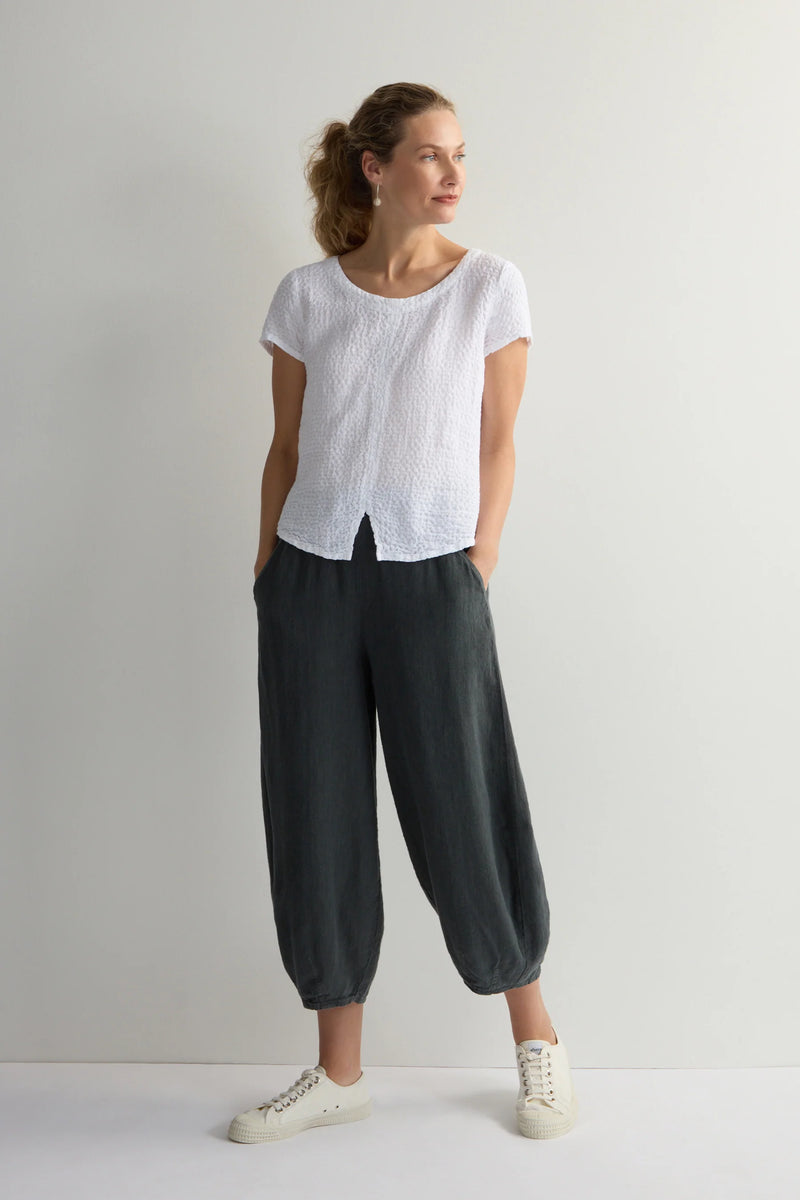 White Waffle Linen Top | Sahara