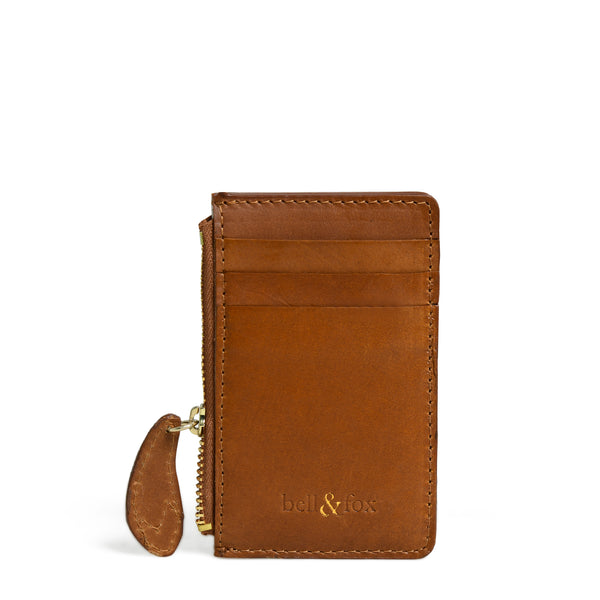 Lia Caramel Leather Card Holder | Bell & Fox at Sarah Thomson