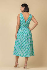 Lindsay Dress in Carnation Green | Handprint Dream Apparel