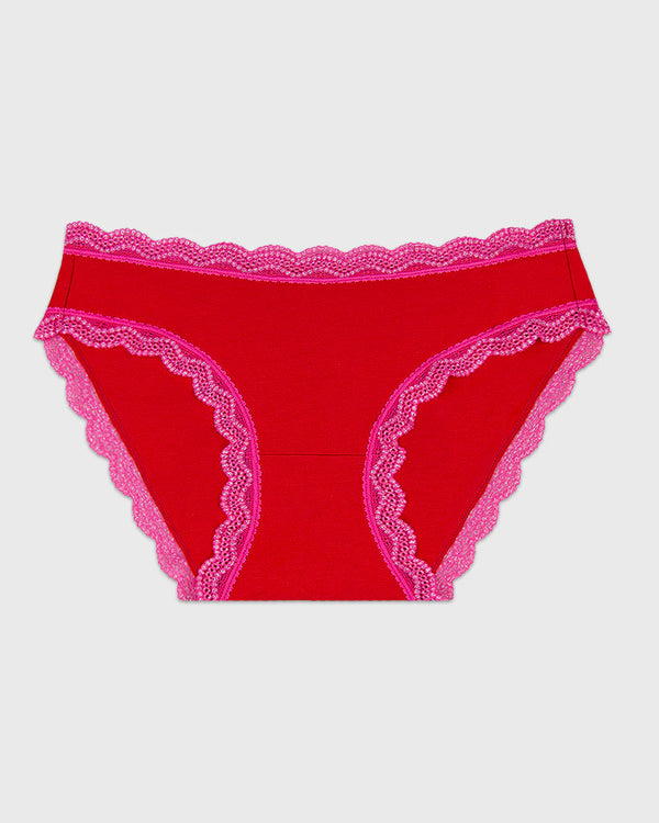 Scarlet & Raspberry Sparkle Lace Knicker | Stripe & Stare