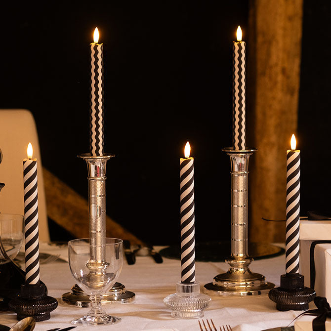 Midnight Ric Rac Flameless LED Wax Candles | Tinkalink