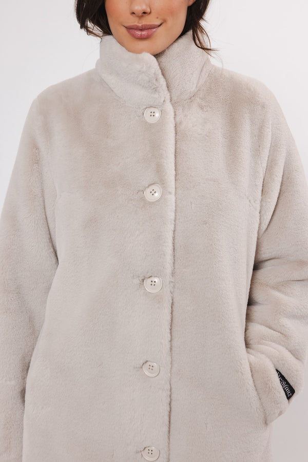 Nonna Faux Fur Jacket in Birch | Rino & Pelle