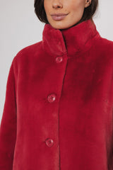 Nonna Faux Fur Jacket in Red Berry | Rino & Pelle