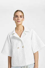 Nora White Cape Jacket | Gustav