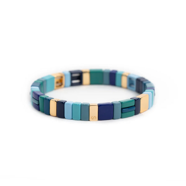 Square Blues Enamel Bracelet | Simone à Bordeaux
