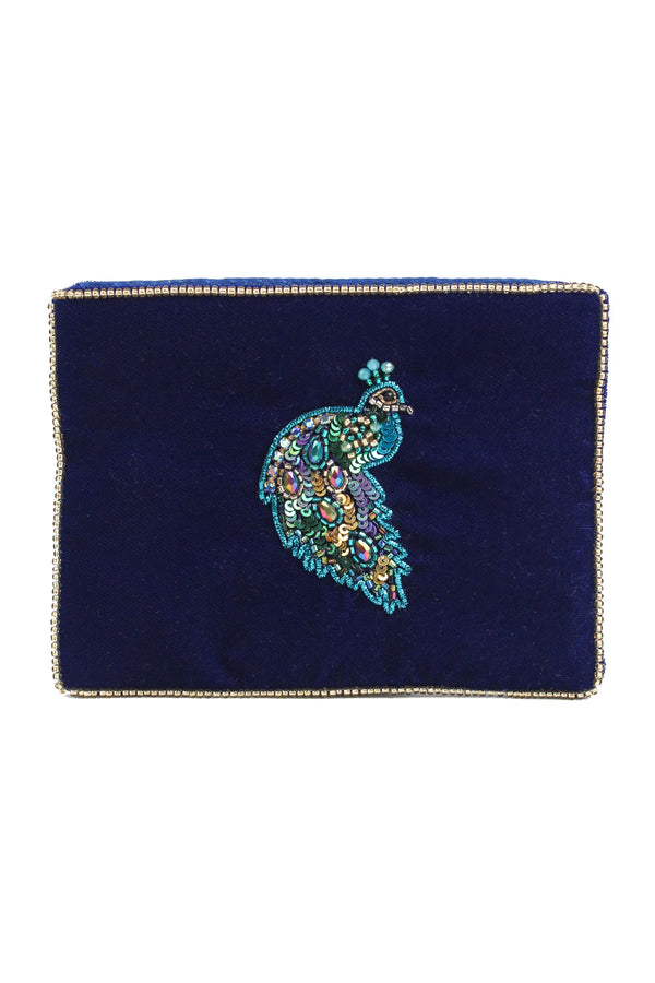 Peacock Small Velvet Purse | My Doris