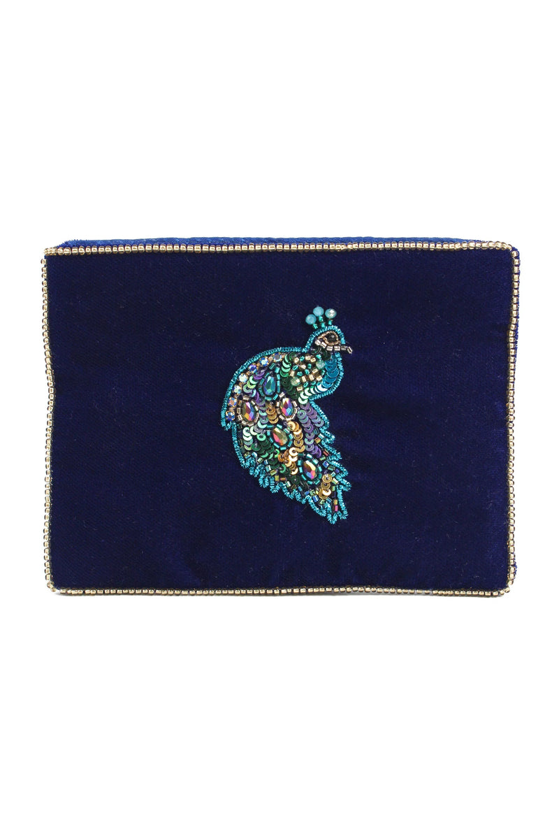 Peacock Small Velvet Purse | My Doris
