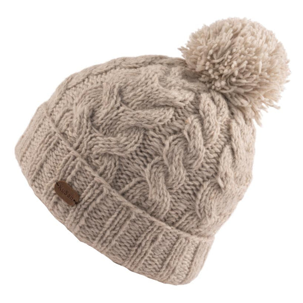 Oatmeal Cable Bobble Hat | KuSan at Sarah Thomson | Winter Accessories