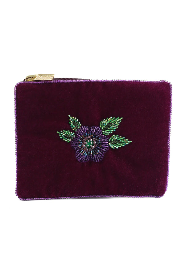 Purple Flower Small Velvet Purse | My Doris