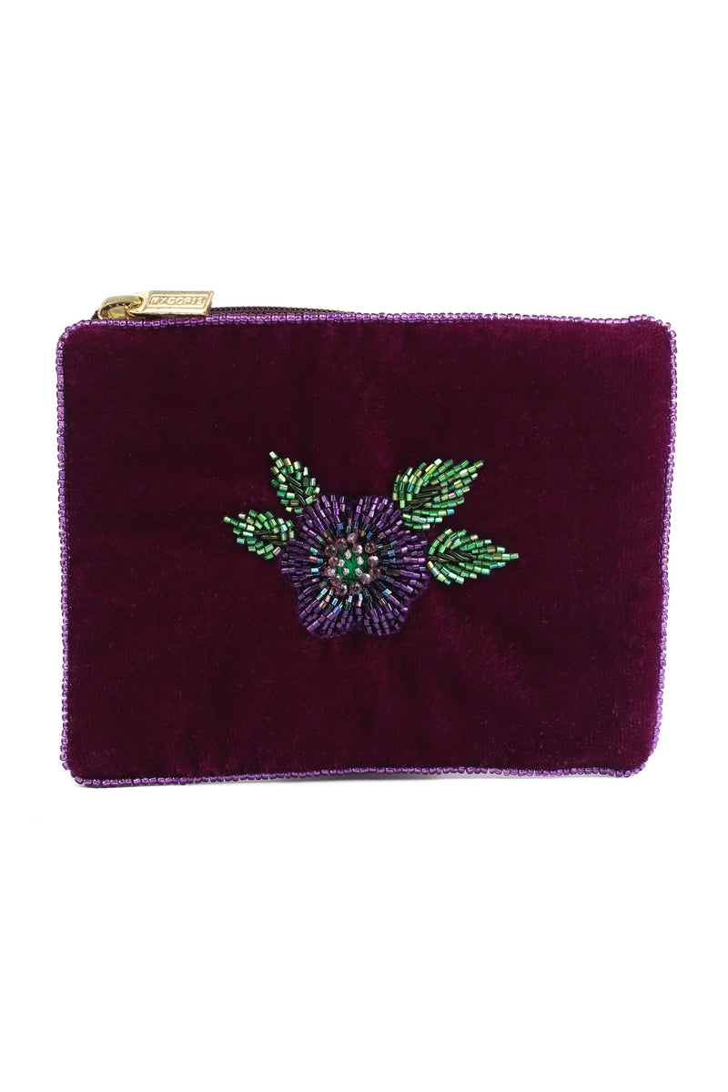 Purple Flower Small Velvet Purse | My Doris