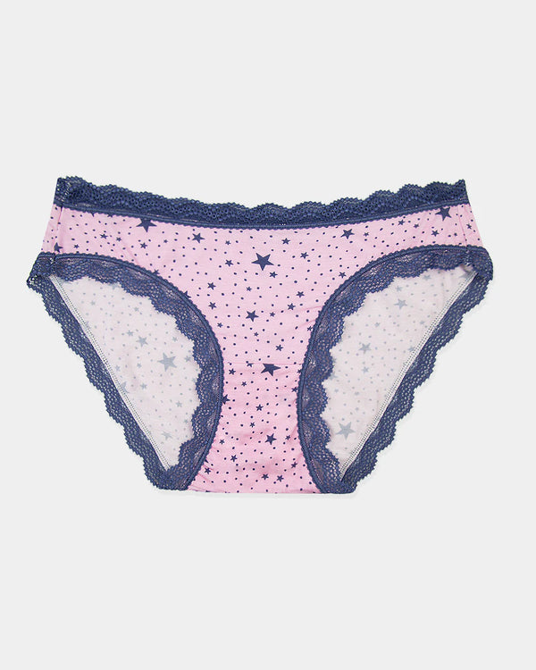 Pirouette and Indigo Stars Lace Knicker | Stripe & Stare