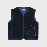 Sleeveless Sherpa Zip Jacket in Navy | BillyBelt