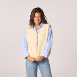 Sleeveless Sherpa Zip Jacket in Ivory | BillyBelt