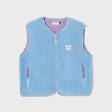 Sleeveless Sherpa Zip Jacket in Blue | BillyBelt