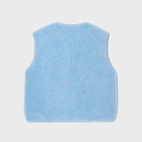 Sleeveless Sherpa Zip Jacket in Blue | BillyBelt