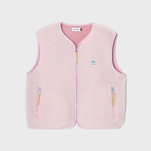 Sleeveless Sherpa Zip Jacket in Pink | BillyBelt