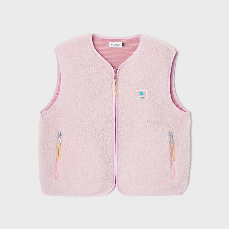 Sleeveless Sherpa Zip Jacket in Pink | BillyBelt