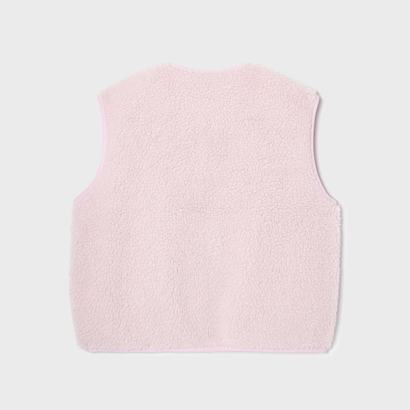Sleeveless Sherpa Zip Jacket in Pink | BillyBelt