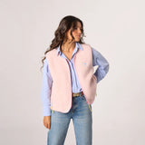 Sleeveless Sherpa Zip Jacket in Pink | BillyBelt