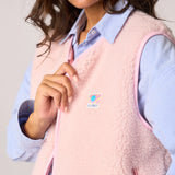 Sleeveless Sherpa Zip Jacket in Pink | BillyBelt