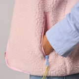 Sleeveless Sherpa Zip Jacket in Pink | BillyBelt