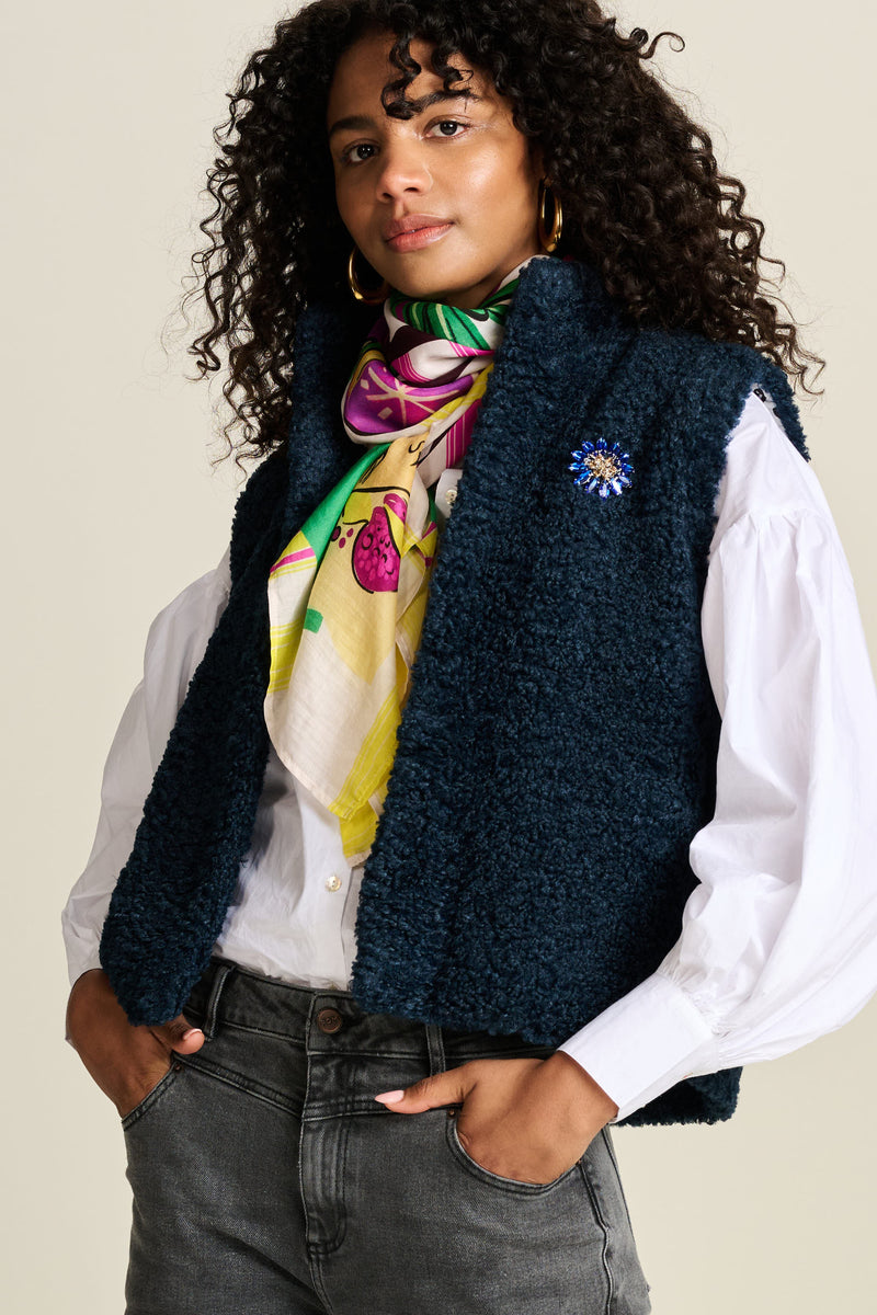 Teddy Love Navy Gilet | POM Amsterdam