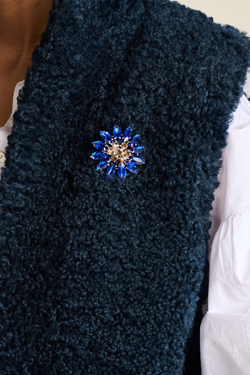 Teddy Love Navy Gilet | POM Amsterdam