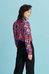 Red Mila Flower Glory Blouse | POM Amsterdam at Sarah Thomson | Back of blouse