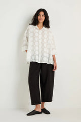 White Jaquard Circles Shirt | Sahara