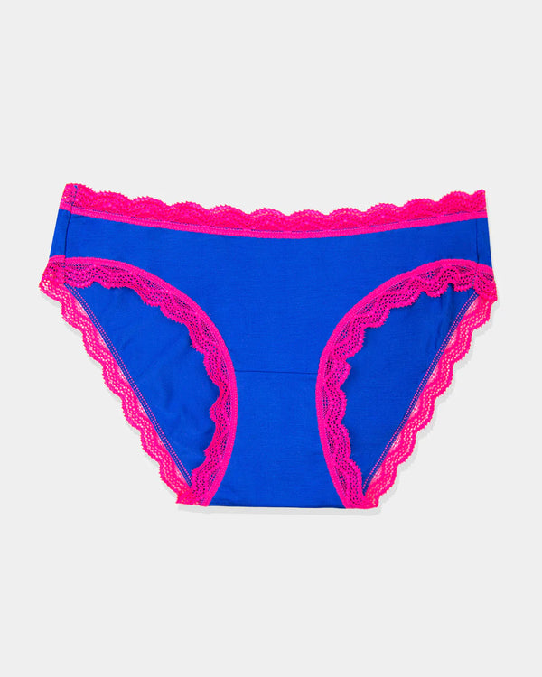 Sapphire and Raspberry Lace Knicker | Stripe & Stare