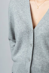 Grey Cashmere Sparkle Cardigan JF6W15C | Esthēme Cachemire