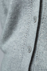 Grey Cashmere Sparkle Cardigan JF6W15C | Esthēme Cachemire