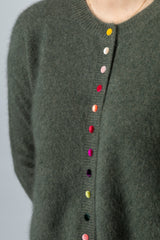 Racoon Khaki Cardigan WES26A75R | Esthēme Cachemire
