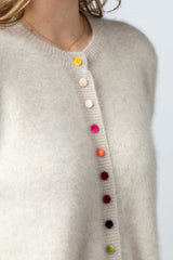 Racoon Cream Cardigan WES26A75R | Esthēme Cachemire