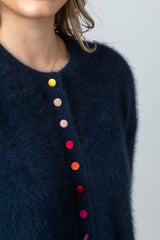 Racoon Navy Cardigan WES26A75R | Esthēme Cachemire