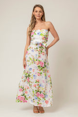 The Lola Strapless Dress in Floral | Sartoria Saracena
