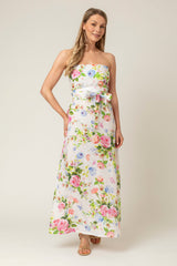 The Lola Strapless Dress in Floral | Sartoria Saracena
