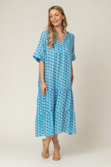 The June Linen Dress in Peacock | Sartoria Saracena