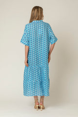 The June Linen Dress in Peacock | Sartoria Saracena