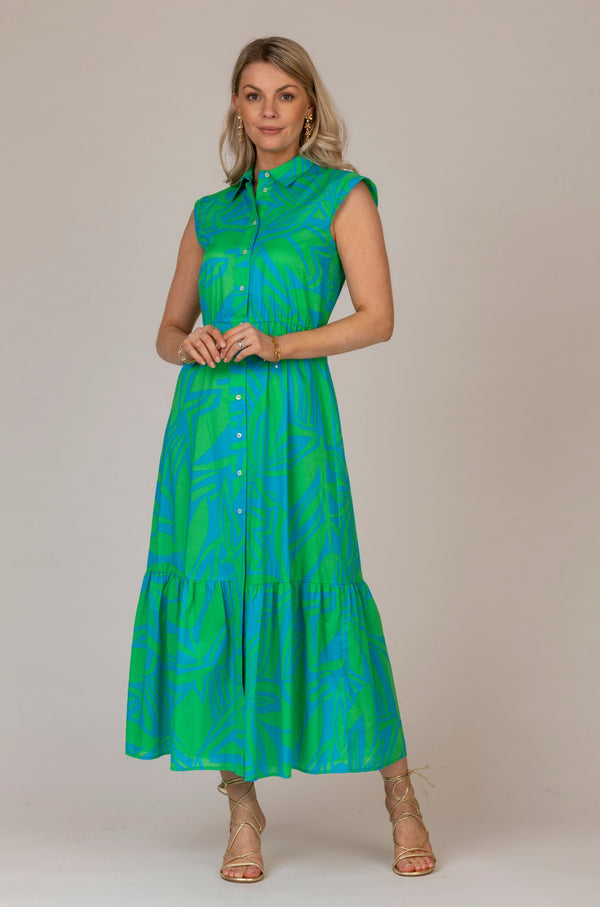 Timbro Turquoise Patterened Dress | EMME