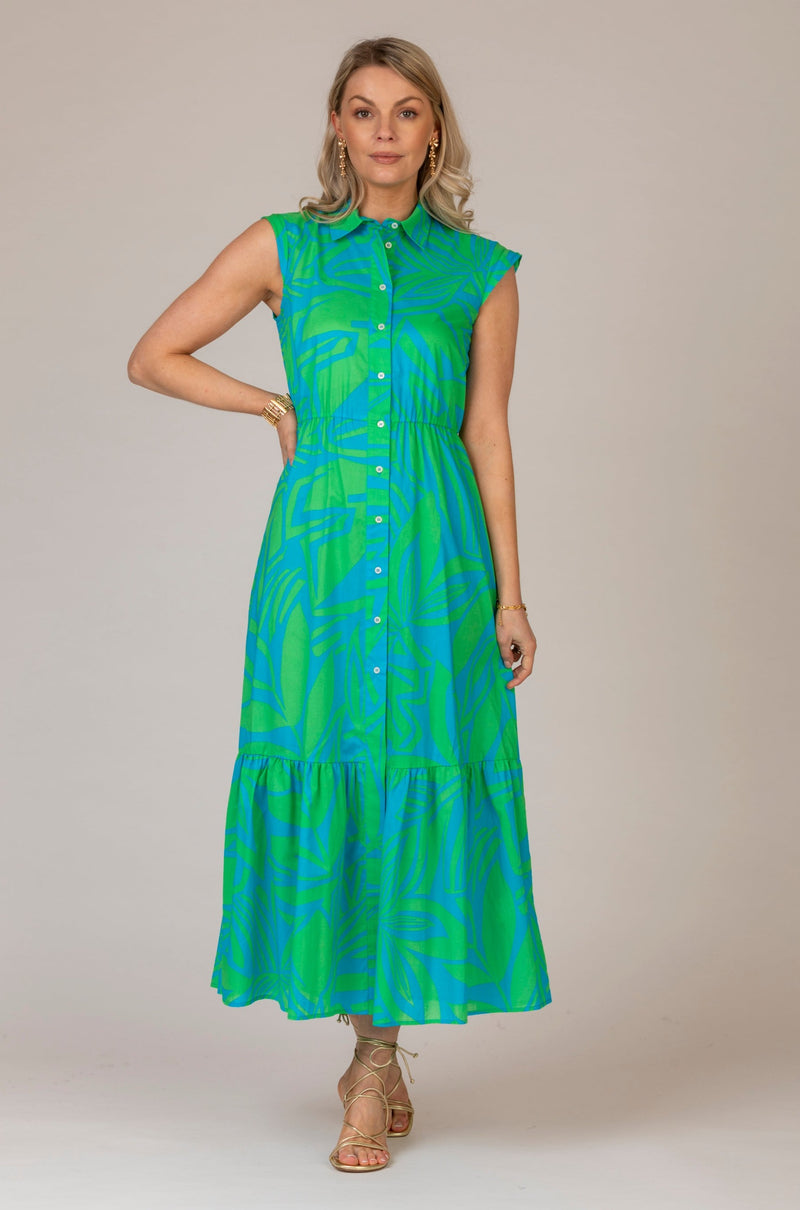 Timbro Turquoise Patterened Dress | EMME
