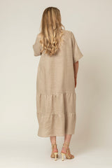 The June Linen Dress in Sand | Sartoria Saracena