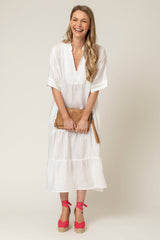 The June Linen Dress in White | Sartoria Saracena