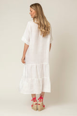 The June Linen Dress in White | Sartoria Saracena